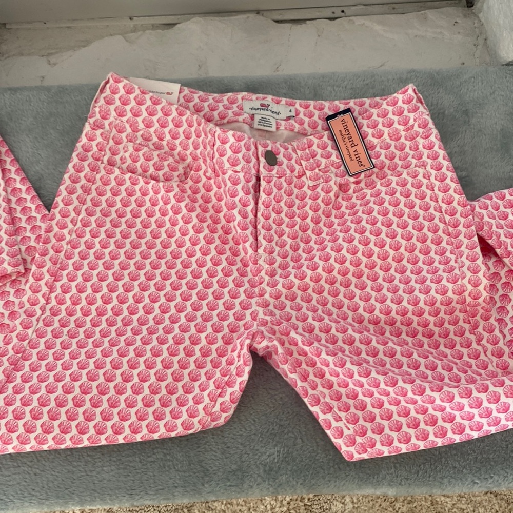 Vinyard Vines martha vinyards Nantucket Ankle Jean cotton & spandex pink &white
